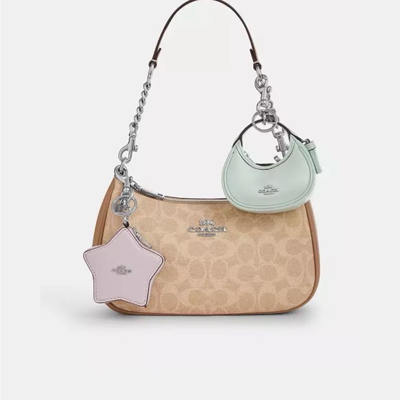 Coach Metallic Pink/Purple Star Bag Charm - Picture 4 of 5